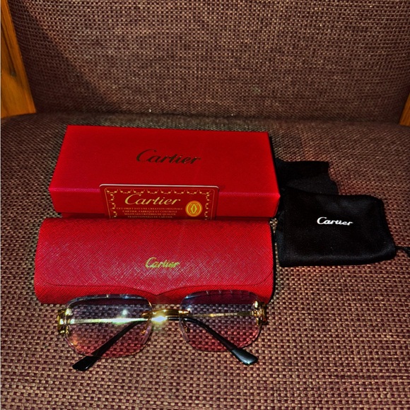 Cartier CT97008 Rimless Sunglasses - Picture 1 of 8